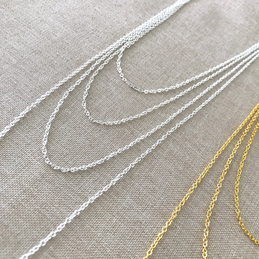 20" - 925 Sterling Silver Filled Necklace Chain - Dainty Fine - 20" - 20 Inch - Lobster Claw Clasp - .925 Stamped - Cable Chain (ONLINE ORDER ONLY)