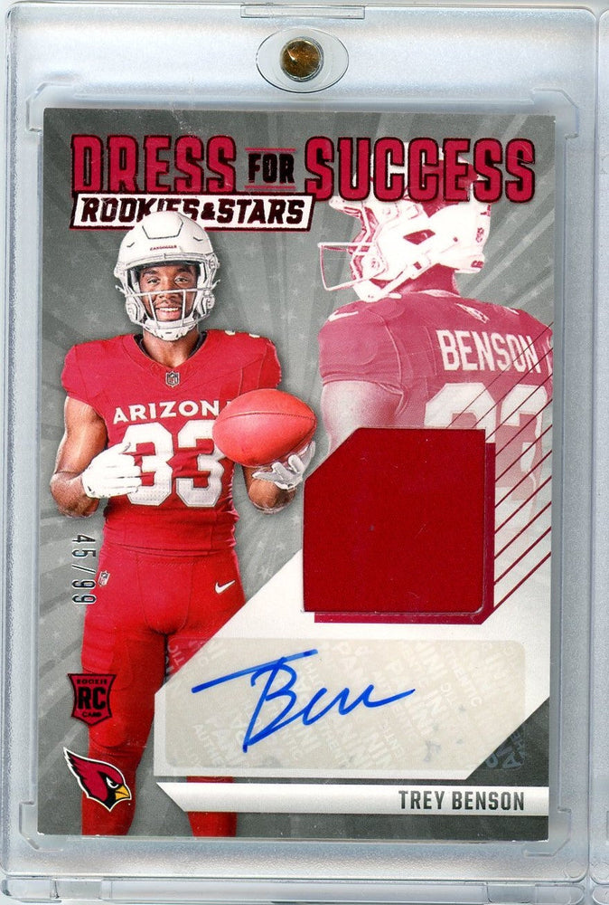 2024 Panini Rookies & Stars Dress for Success Trey Benson #DFS-TBN /99 RPA Autographed Rookie RC Football Card (ONLINE ORDER ONLY)