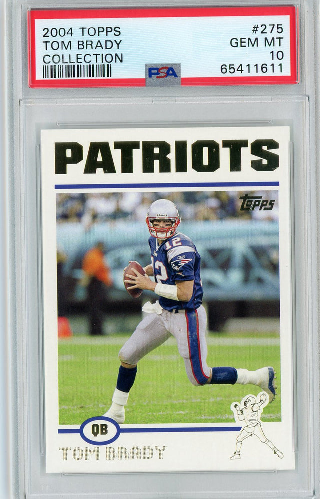 Graded 2004 Topps Collection Tom Brady #275 Football Card PSA 10 Gem Mint (ONLINE ORDER ONLY)