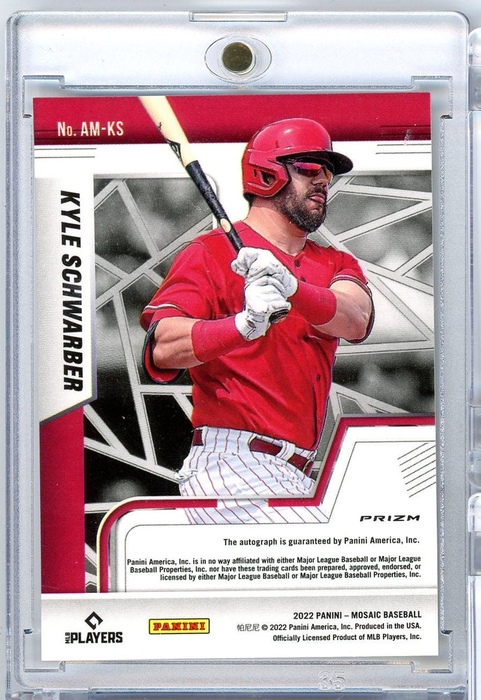 2022 Panini Mosaic Silver Prizm Kyle Schwarber #AM-KS Auto Philadelphia Phillies Baseball Card (ONLINE ORDER ONLY)
