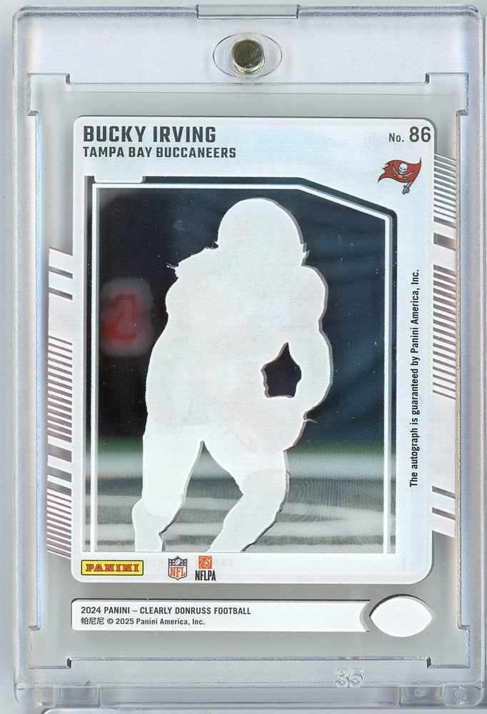 2024 Panini Clearly Donruss Bucky Irving #86 Autograph Rookie RC Football Card (ONLINE ORDER ONLY)