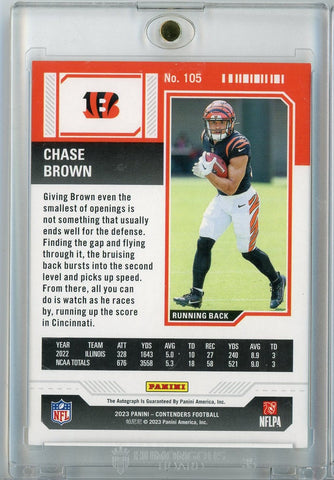 2023 Panini Contenders Playoff Ticket Chase Brown #105  /149 Auto Rookie RC Football Card (ONLINE ORDER ONLY)