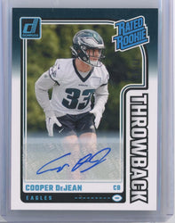 2024 Panini Donruss Throwback Cooper DeJean #47 /49 Auto Rookie RC Football Card (ONLINE ORDER ONLY)