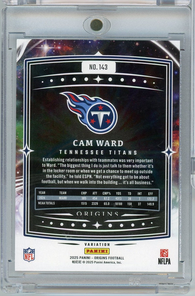 2025 Panini Origins Variation Cam Ward #143 Rookie RC Football Card (ONLINE ORDER ONLY)