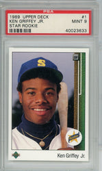 Graded 1989 Upper Deck Ken Griffey Jr #MARINERS Star Rookie Rookie RC Baseball Card PSA 9 Mint (ONLINE ORDER ONLY)