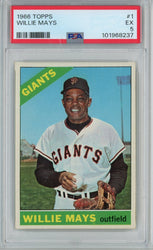 Graded 1966 Topps Willie Mays #1 Baseball Card PSA 5 Excellent (ONLINE ORDER ONLY)