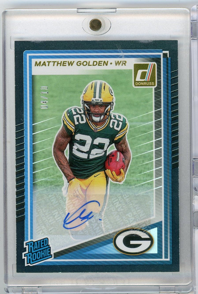 2025 Panini Donruss Matthew Golden #311 Auto /10 Green Bay Packers Rookie RC Football Card (ONLINE ORDER ONLY)
