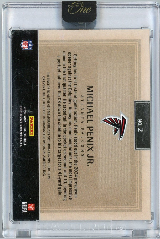 2024 Panini One Michael Penix Jr #2 /25 RPA Rookie Patch Auto Rookie RC Football Card (ONLINE ORDER ONLY)