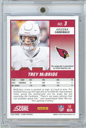 2024 Panini Score Trey McBride #3 Autographed Auto Football Card
