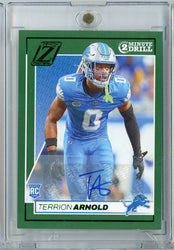2024 Panini Zenith Terrion Arnold #190 2 Minute Drill Green Autograph Rookie RC Football Card