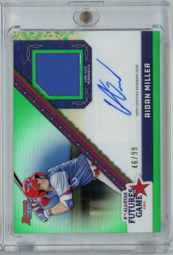 2024 Topps Bowmans Best Aidan Miller #FGRA-AM /99 Futures Game Relic Auto Rookie RC Baseball Card (ONLINE ORDER ONLY)