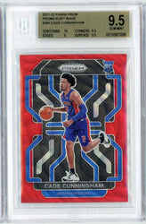 Graded 2021 Panini Prizm Cade Cunningham #282 Ruby Wave Rookie RC Basketball Card BGS 9.5 Gem Mint