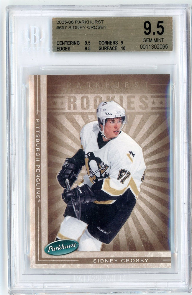 Graded 2005 Upper Deck Parkhurst Sidney Crosby #657 Rookie RC Hockey Card BGS 9.5 Gem Mint