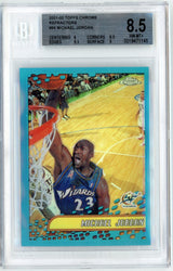 Graded 2001 Topps Chrome Michael Jordan #95 Refractor Basketball Card BGS 8.5 NM-MT+
