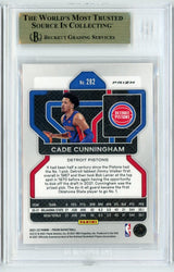 Graded 2021 Panini Prizm Cade Cunningham #282 Ruby Wave Rookie RC Basketball Card BGS 9.5 Gem Mint