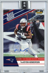 2025 Panini Instant NFL TreVeyon Henderson #28 Rated Retro Rookie Auto /99 New England Patriots Rookie RC Football Card