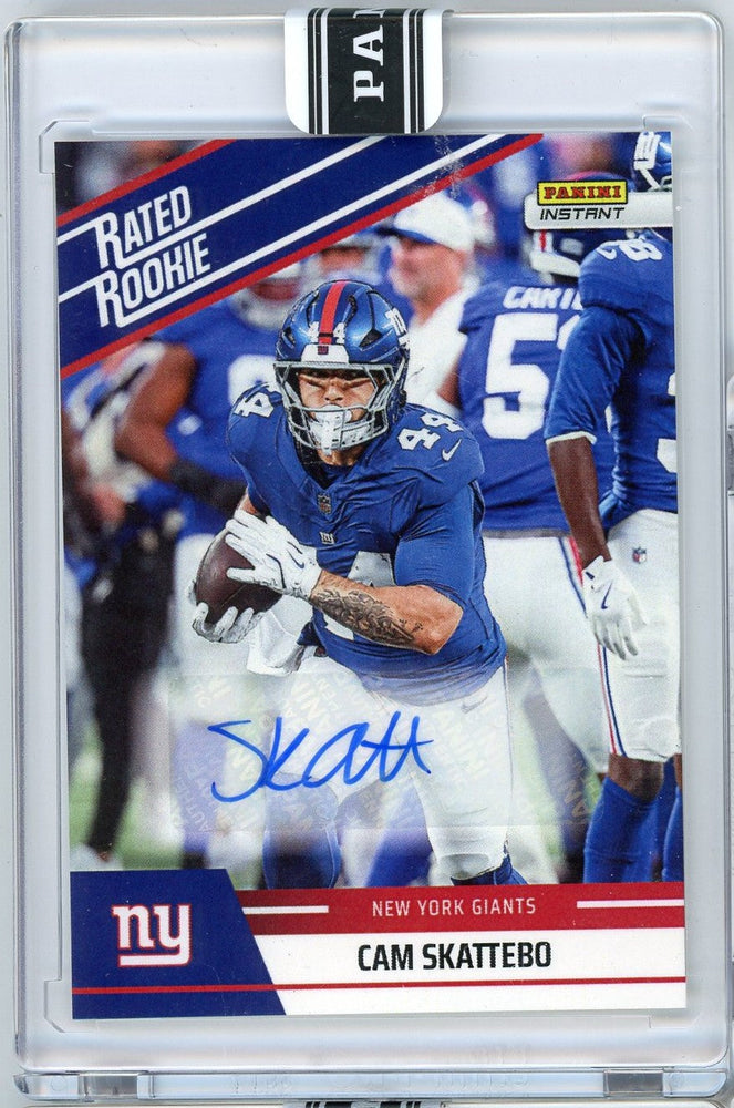 2025 Panini Instant NFL Cam Skattebo #2 Rated Retro Rookie Auto /99 New York Giants Rookie RC Football Card