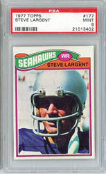 Graded 1977 Topps Steve Largent #177 Seattle Seahawks Rookie RC Football Card PSA 9 Mint