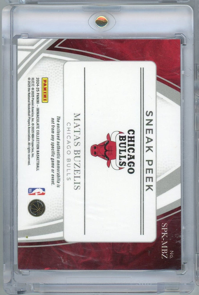 2024 Panini Immaculate Matas Buzelis #SPKMBZ 1/1 One of One Sneak Peek Tongue Logo Rookie RC Basketball Card
