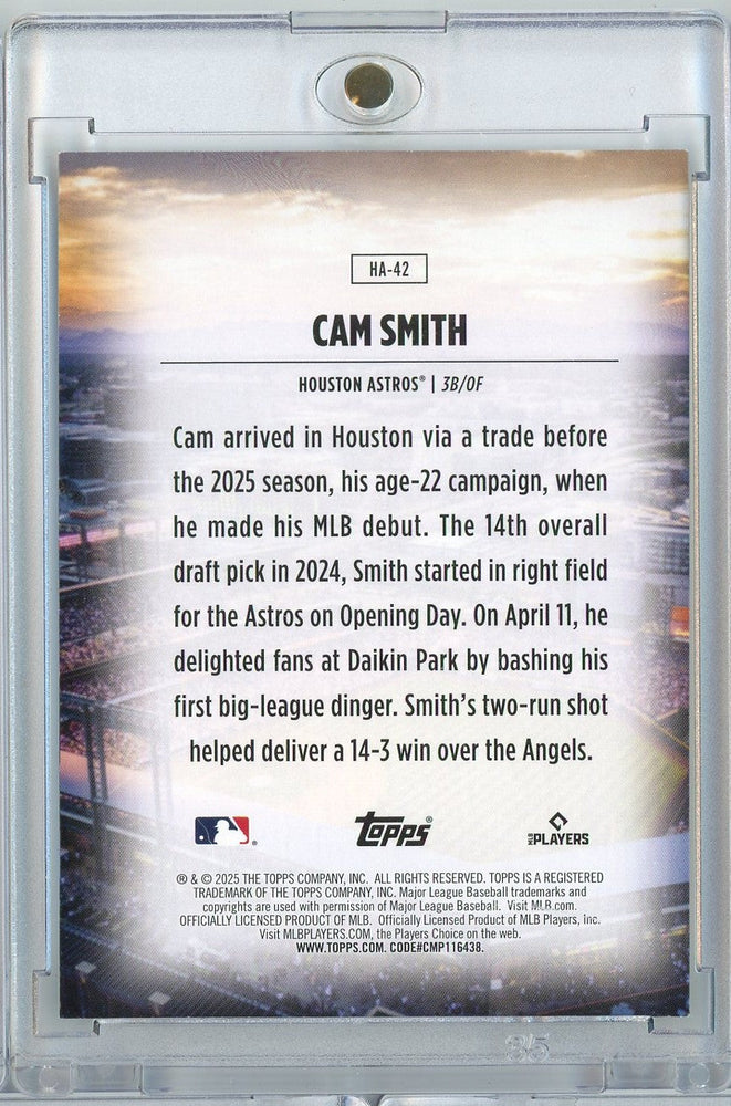 2025 Topps Cam Smith #HA42 Home Field Advantage Houston Astros Rookie RC Baseball Card