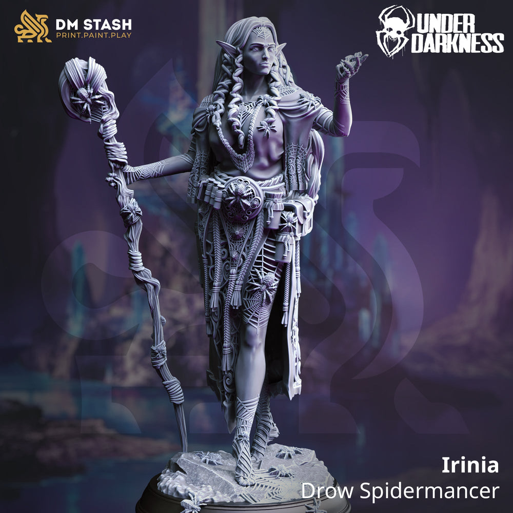 Irinia, Drow Spidermancer (Female Drow Beastmaster) (Online Order Only)