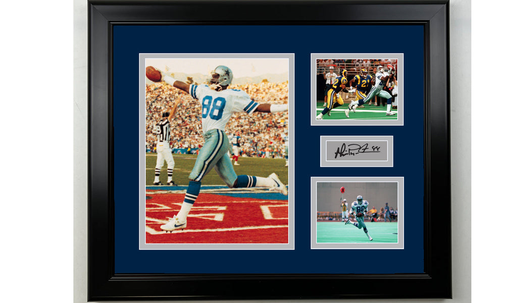 Framed Michael Irvin Dallas Cowboys Facsimile Laser Engraved Signature Football 14x11 3 Photo Collage (ONLINE ORDER ONLY)