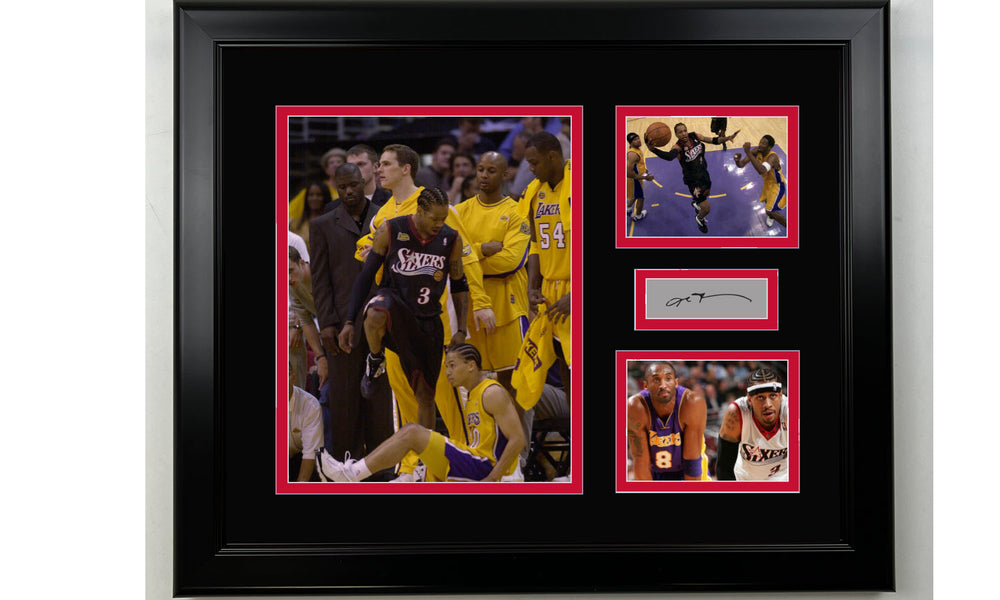 Framed Allen Iverson Philadelphia 76ers Facsimile Laser Engraved Signature Basketball 14x11 3 Photo Collage (ONLINE ORDER ONLY)