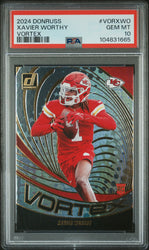 Graded 2024 Panini Donruss Xavier Worthy #VORXWO Vortex Rookie RC Football Card PSA 10 Gem Mint