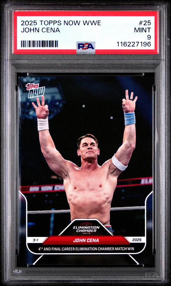 Graded 2025 Topps Now WWE John Cena #25 Wrestling Card PSA 9 Mint (ONLINE ORDER ONLY)