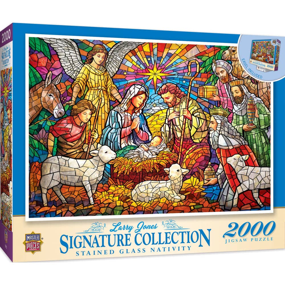 Signature Collection - Stained Glass Nativity 2000 Piece Jigsaw Puzzle