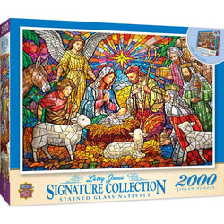 Signature Collection - Stained Glass Nativity 2000 Piece Jigsaw Puzzle