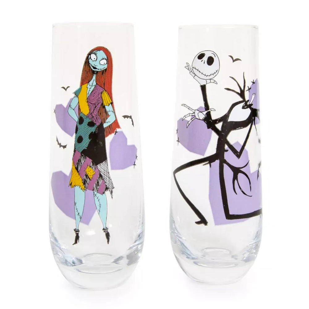 Jack and Sally Nightmare Before Christmas Stemless Wine Glass Set (ONLINE ORDER ONLY)