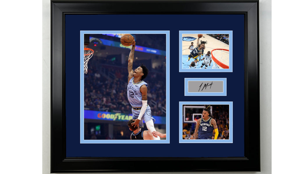 Framed Ja Morant Memphis Grizzlies Facsimile Laser Engraved Signature Basketball 14x11 3 Photo Collage (ONLINE ORDER ONLY)