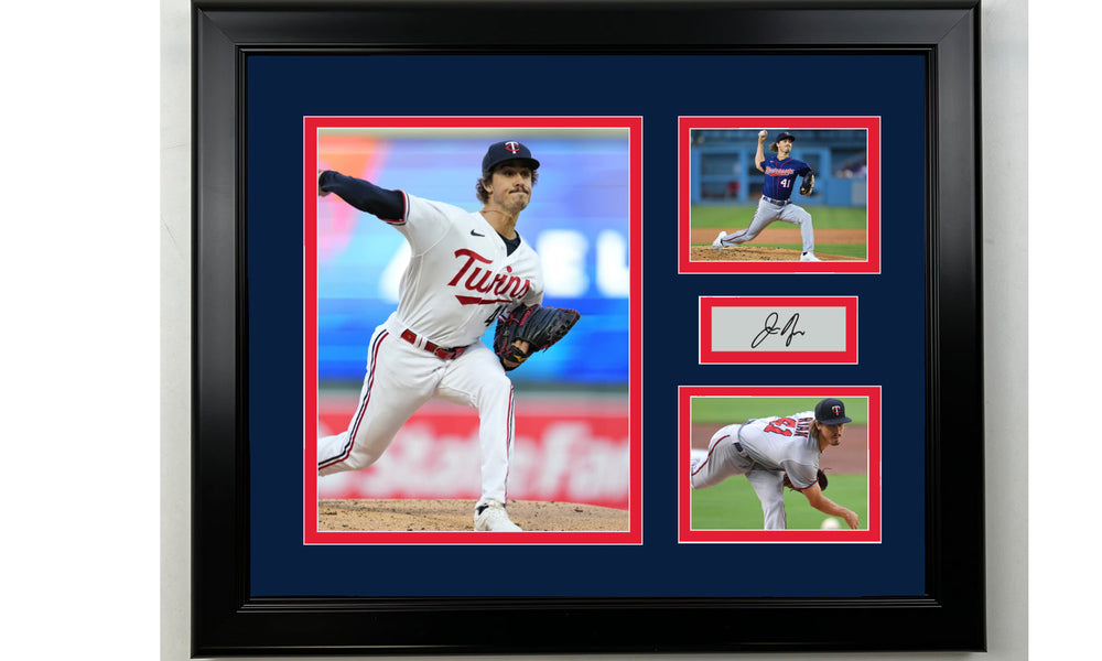 Framed Joe Ryan Minnesota Twins Facsimile Laser Engraved Signature Baseball 14x11 3 Photo Collage (ONLINE ORDER ONLY)