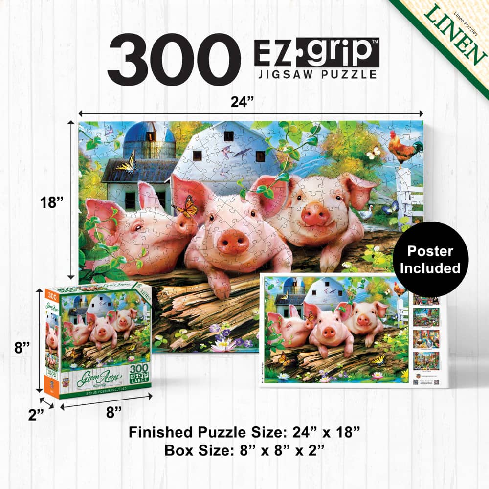 Green Acres - Three Lil' Pigs 300 Piece EZ Grip Jigsaw Puzzle