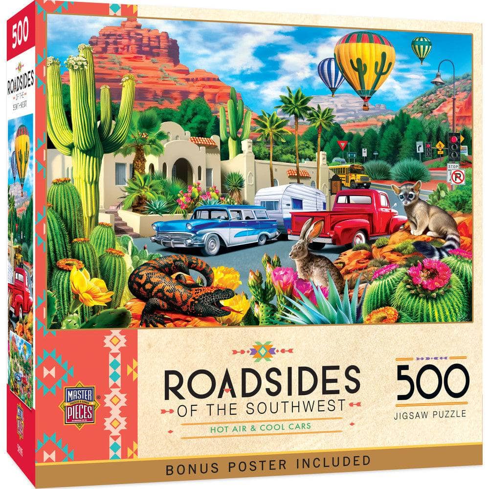 Roadsides of the Southwest - Hot Air & Cool Cars 500 Piece Jigsaw Puzzle