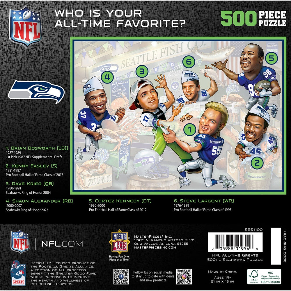 Seattle Seahawks - All-Time Greats 500 Piece Jigsaw Puzzle