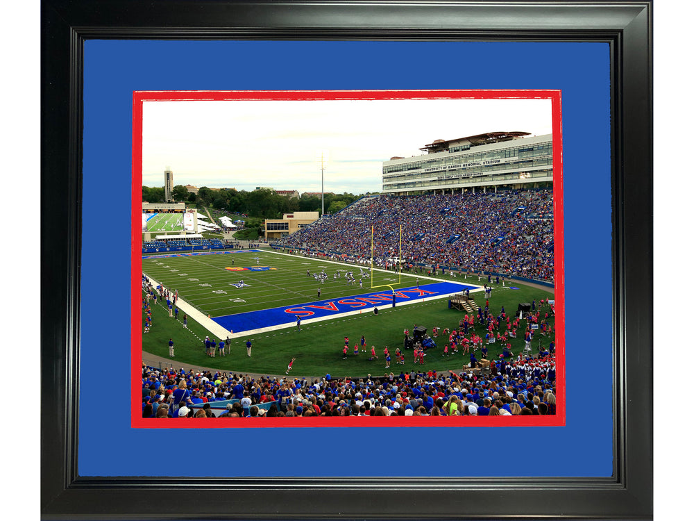 Framed David Booth Kansas Memorial Stadium Kansas Jayhawks 11"x14" NCAA Football Photo Professionally Matted (ONLINE ORDER ONLY)