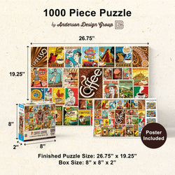 Vintage Posters - Coffee Lovers 1000 Piece Jigsaw Puzzle