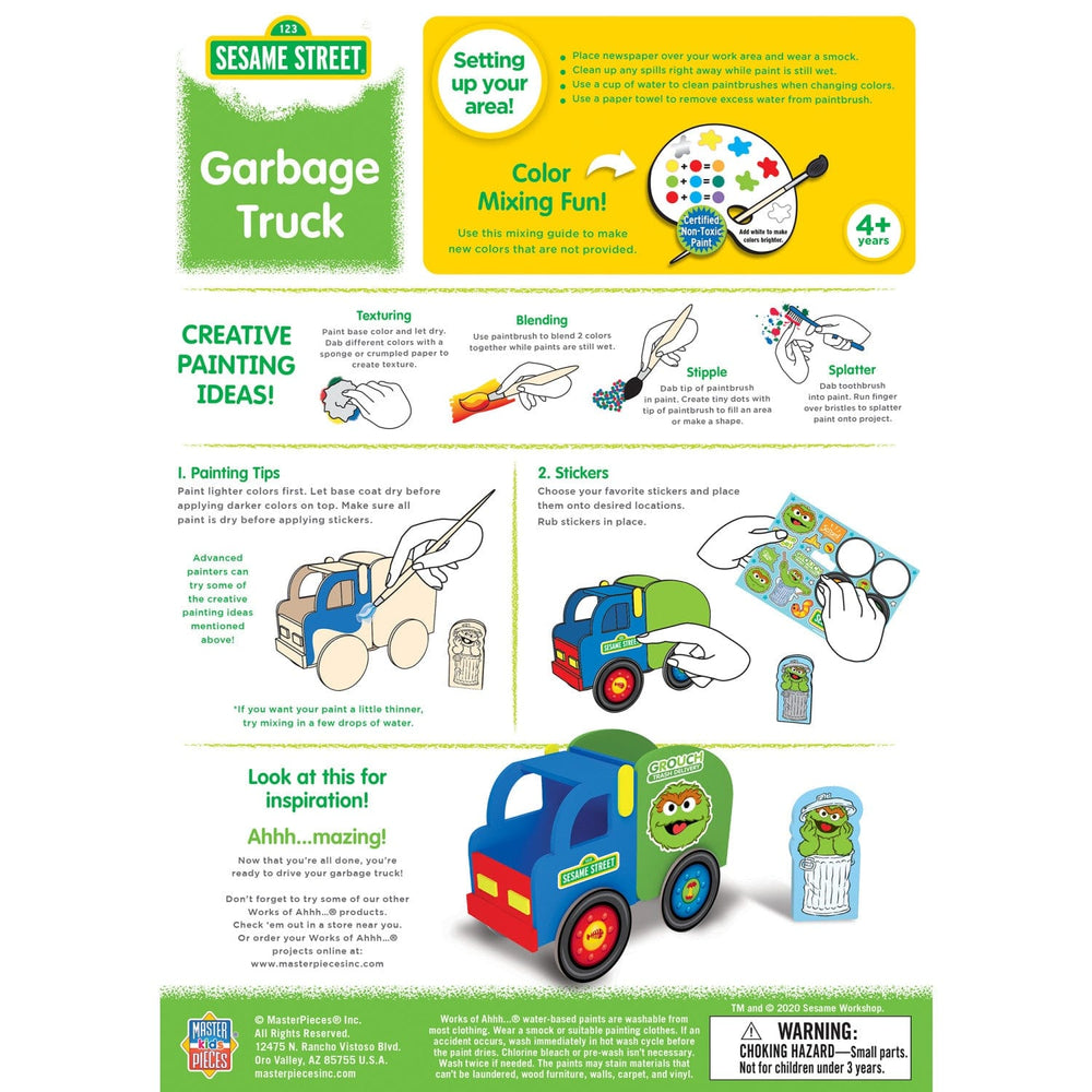 Sesame Street - Garbage Truck Wood Craft & Paint Kit (ONLINE ORDER ONLY)