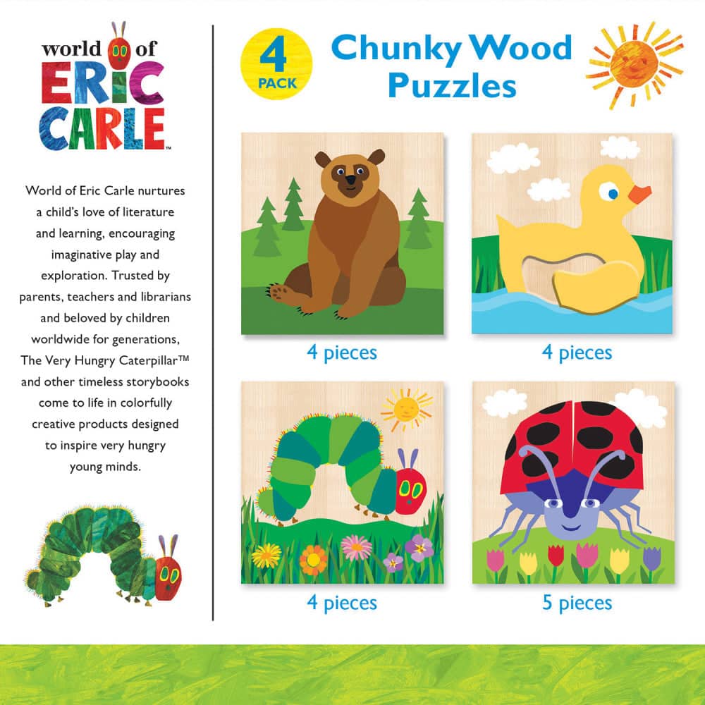 Eric Carle Chunky Wood Puzzles - Kids 4-Pack