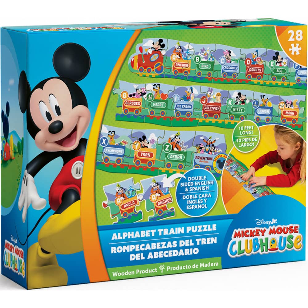 Disney - Mickey ABCs Educational Train 28 Piece Wood Floor Puzzle