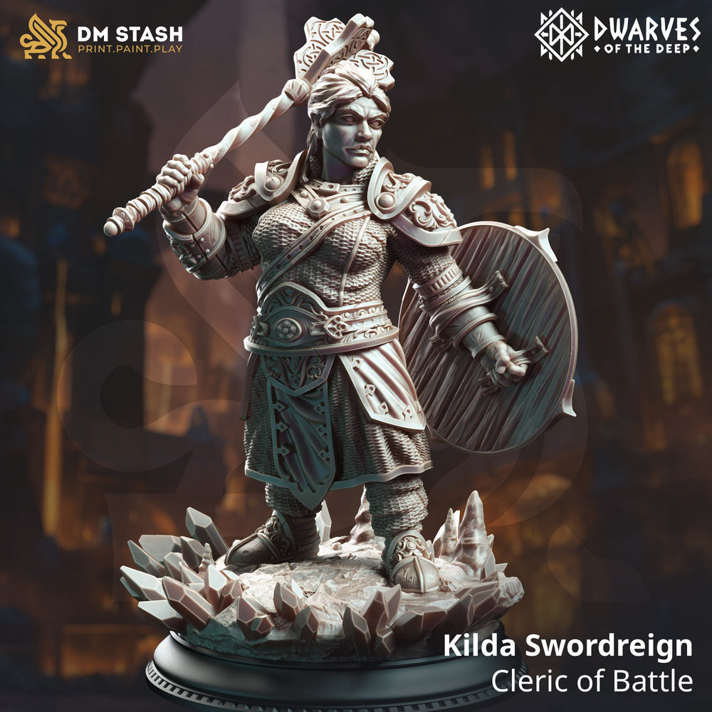 Kilda Swordreign, Cleric of Battle (Female Dwarf Battlecleric) (Online Order Only)