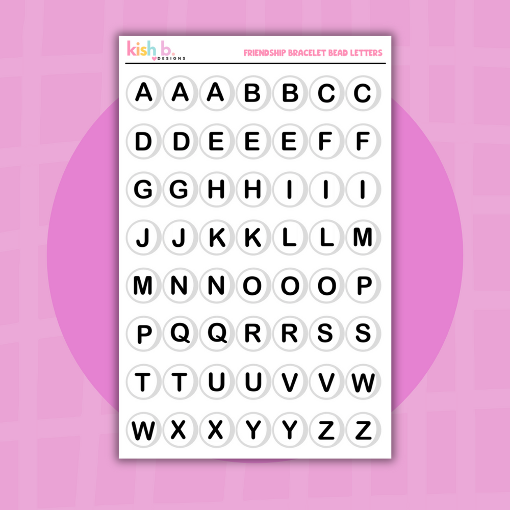 Friendship Bracelet| Bead Letters| DIY Sticker Kit (ONLINE ORDER ONLY)
