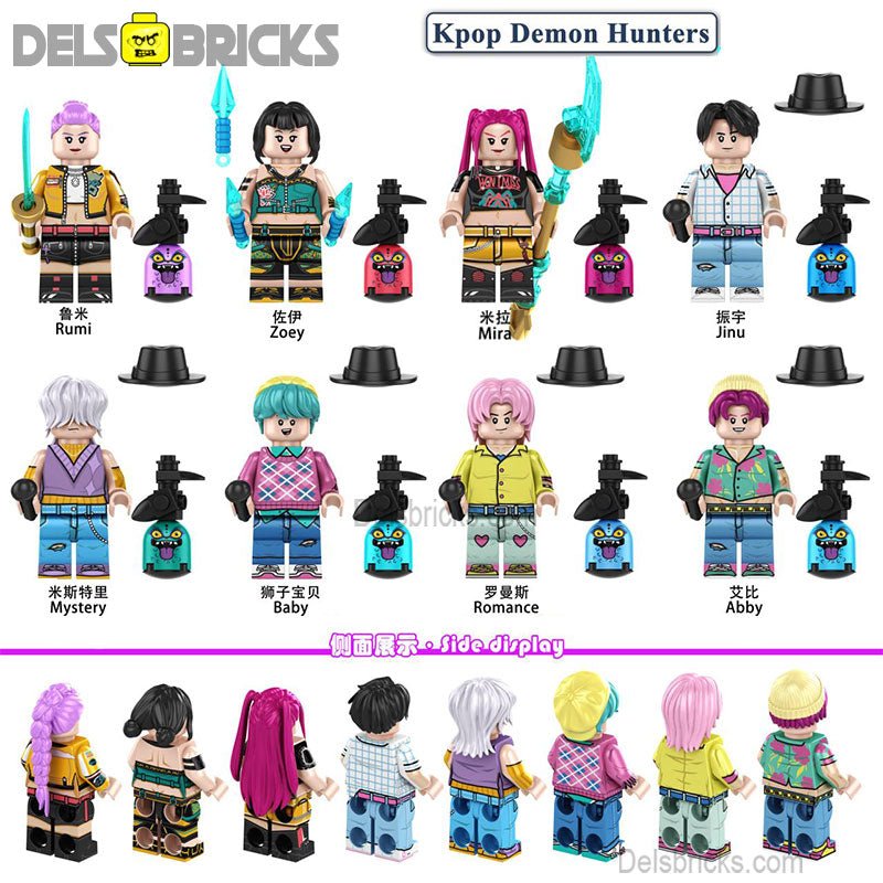 KPOP Demon Hunters set of 8 Anime Lego Minifigures Custom Toys (ONLINE ORDER ONLY)