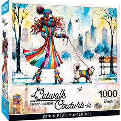 Catwalk Couture - Fashionista and Feline 1000 Piece Jigsaw Puzzle