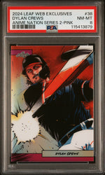 Graded 2024 Leaf Web Exclusives Dylan Crews #38 Anime Nation Series 2 Pink /10 Baseball Card PSA 8 Near Mint