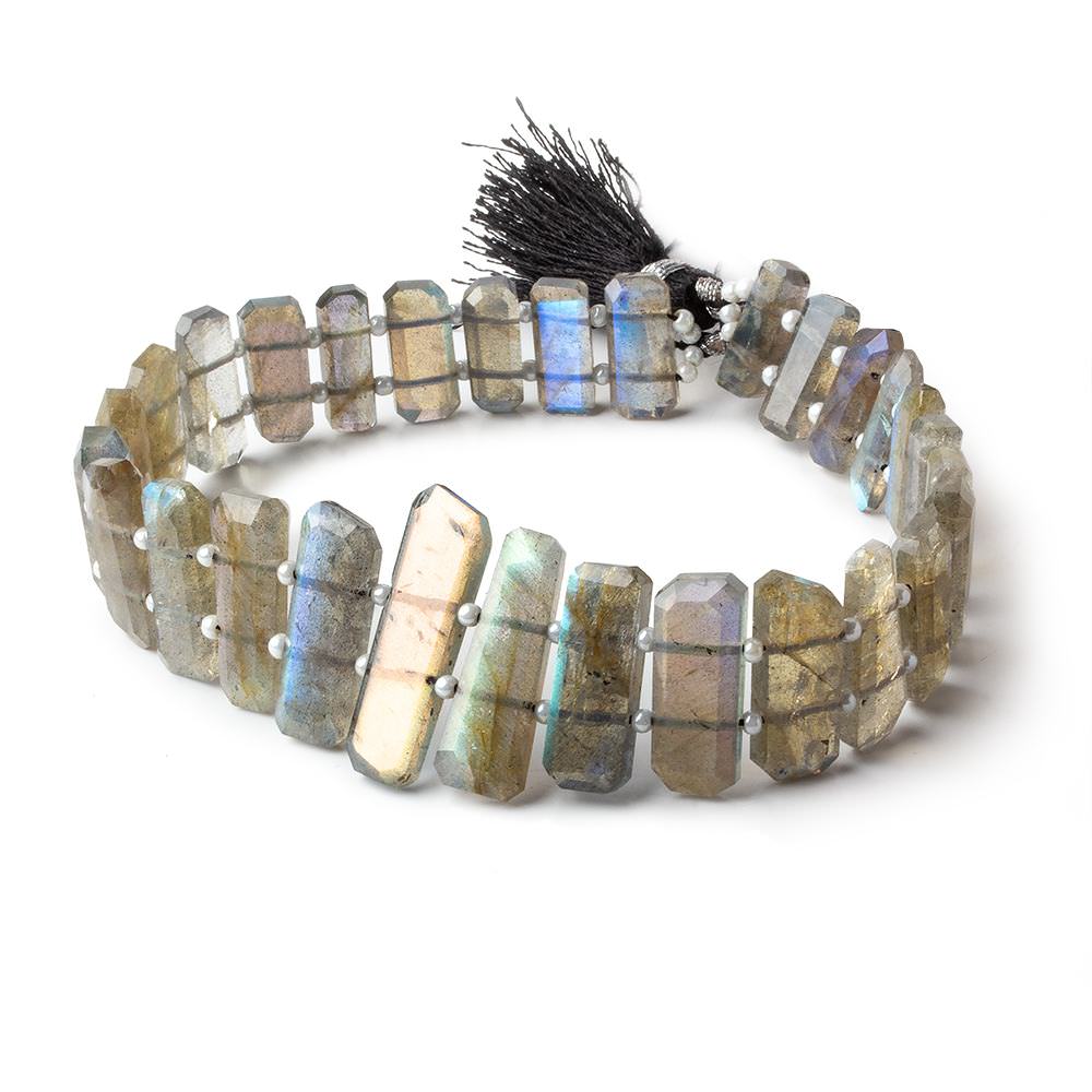Labradorite Double Drilled Faceted Modified Rectangles 8.5 inch 29 pieces (ONLINE ORDER ONLY)
