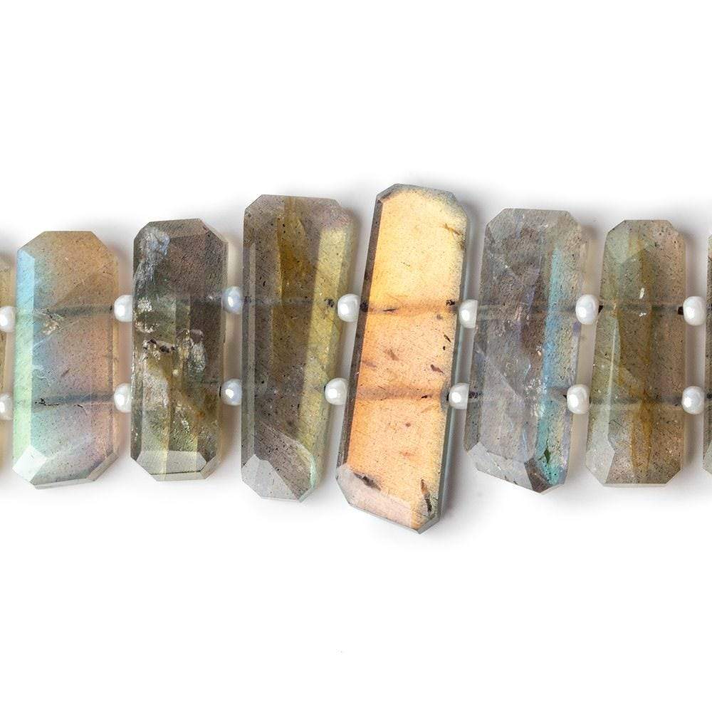 Labradorite Double Drilled Faceted Modified Rectangles 8.5 inch 29 pieces (ONLINE ORDER ONLY)