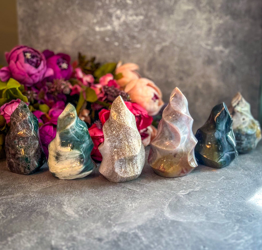 Large Ocean Jasper Crystal Flames (ONLINE ORDER ONLY)